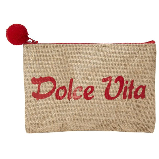 Pochette avec pompom en jute