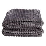 Plaid sherpa flanelle gris 130x160cm