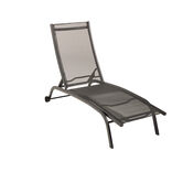Bain de soleil transat Stockolm noir 186x63xH32/90cm