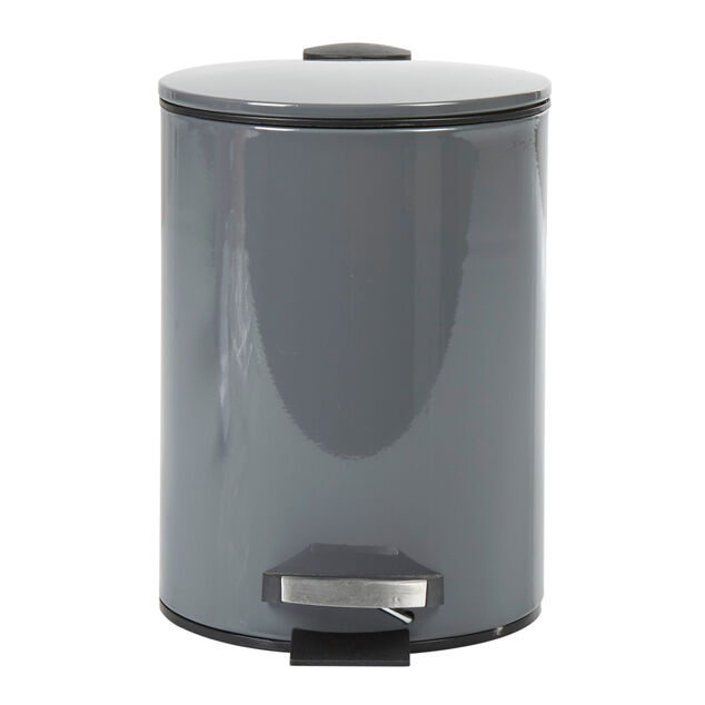 Poubelle salle de bain grise fonc&eacute; 3 L