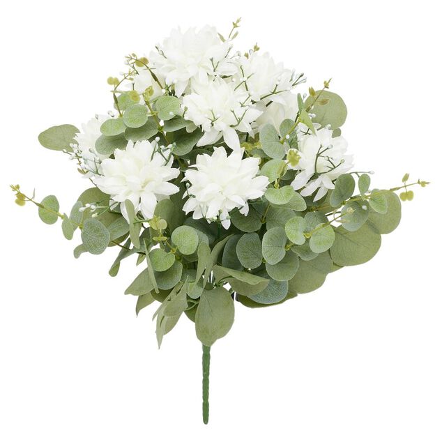 Piquet fleur artificielle &Oslash;33xH44cm blanc