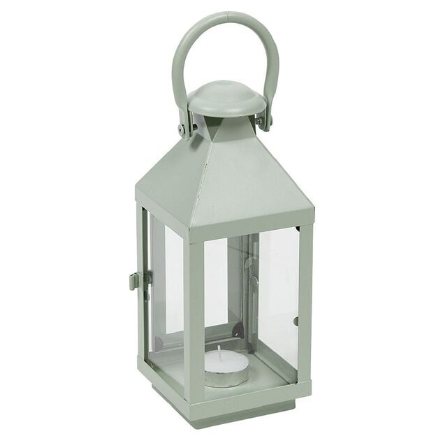 Lanterne photophore en métal vert