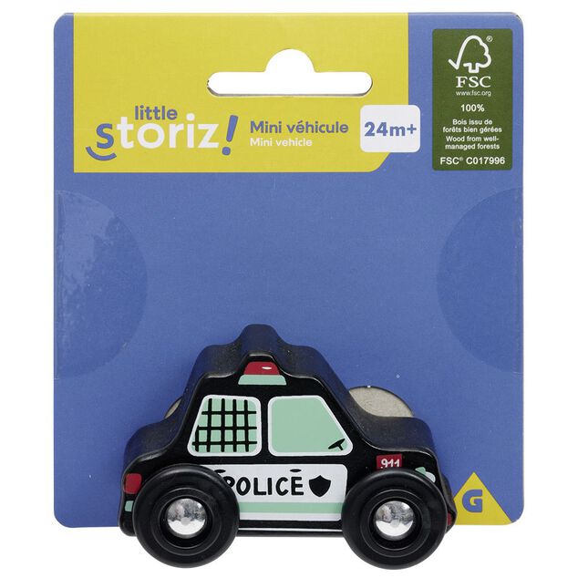 Mini v&eacute;hicule en bois L.20x9 cm