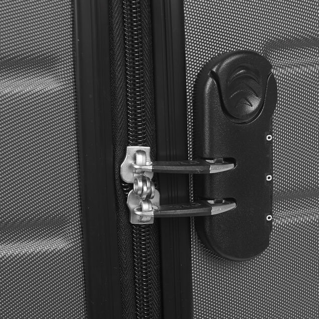 Valise cabine plastique rigide 4 roues gris H50cm