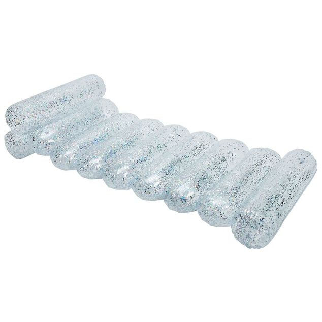 Matelas gonflable piscine paillettes argent&eacute;