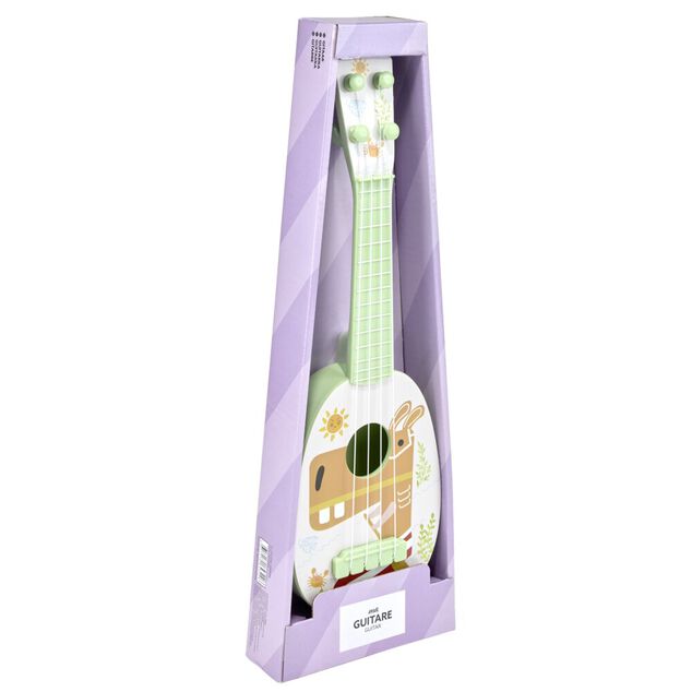 Guitare enfant 4 cordes motif animal plastique L36cm (3 mod&egrave;les)