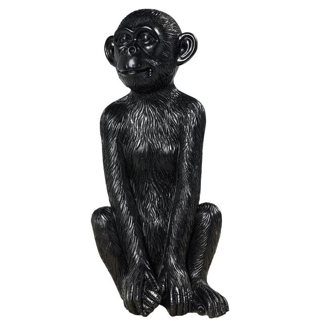 Singe assis d&eacute;co &agrave; poser en r&eacute;sine noir