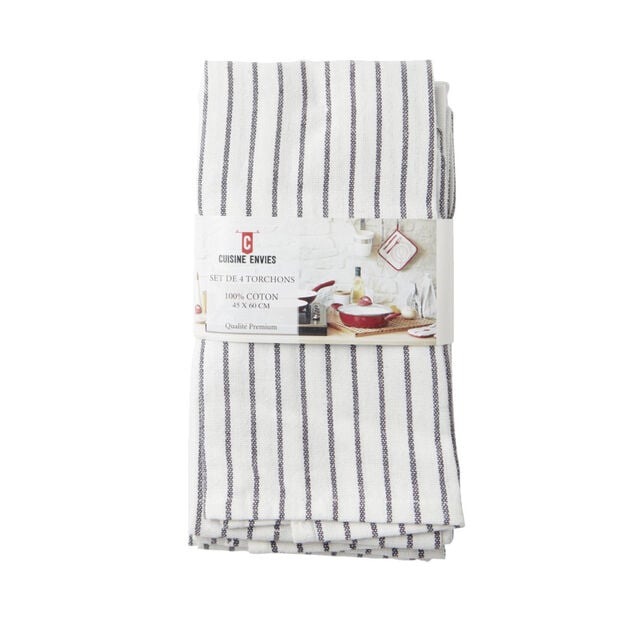 Lot de 4 torchons en coton