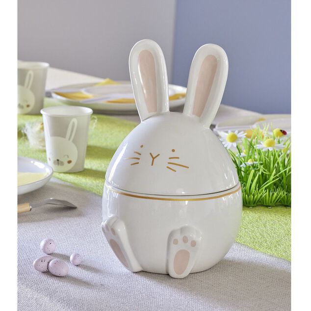 Bonbonnière forme lapin en céramique Ø15xH24 cm
