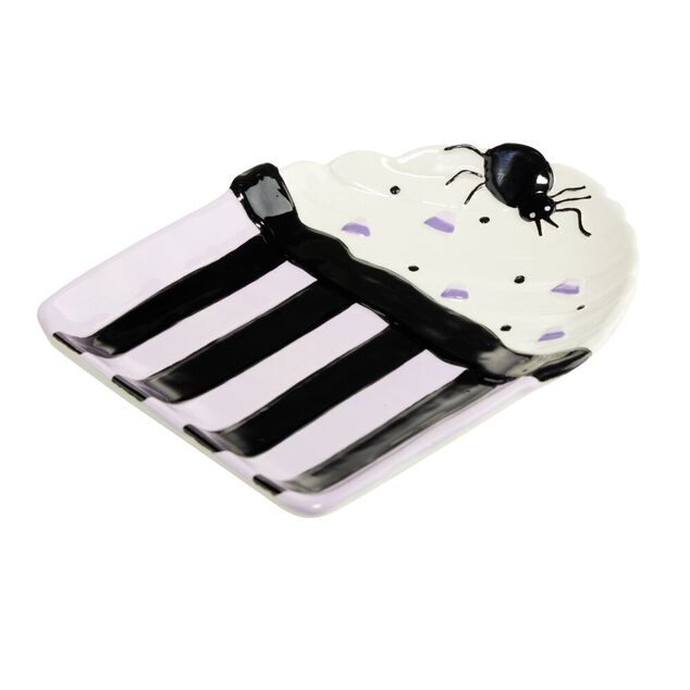 Coupelle Halloween cupcake dolomite noir et blanc 13x17cm