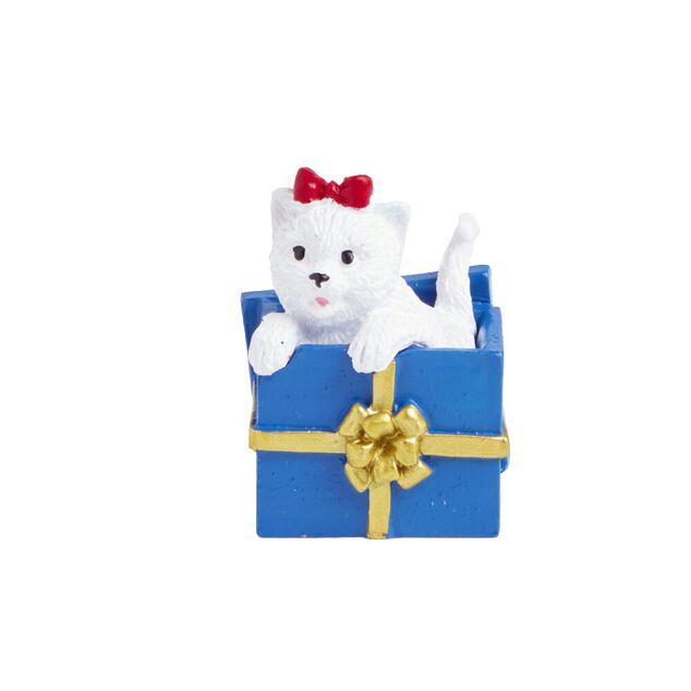 Lot de 3 figurines pour village anim&eacute; de No&euml;l th&egrave;me chiots