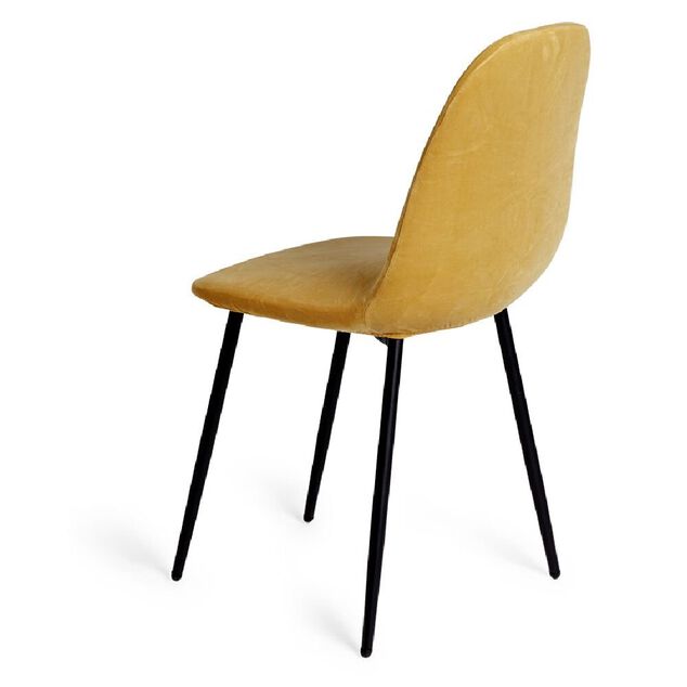 Housse de chaise velours extensible jaune L45xP40xH45cm