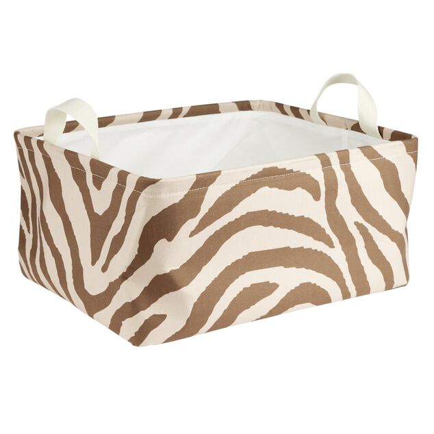 Pani&egrave;re de rangement souple motif animal 40x32xH20cm (2 mod&egrave;les z&egrave;bre ou l&eacute;opard)