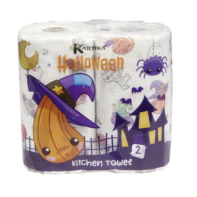 Essuie tout Halloween 2 rouleaux de 70 feuilles 3 plis
