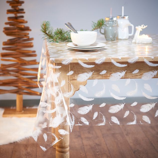 Toile cir&eacute;e au m&egrave;tre motif plumes