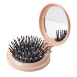 Brosse à cheveux pliable ronde avec miroir Ø6,5cm (3 modèles)