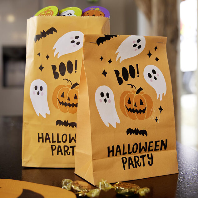 Sachet en papier d&eacute;cor Halloween x10