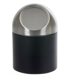 Mini poubelle de salle de bain m&eacute;tal noir gris