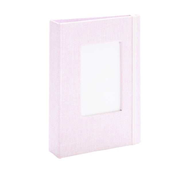 Album photo aspect tiss&eacute; 12,5x16,5cm - 2 mod&egrave;les beige ou rose