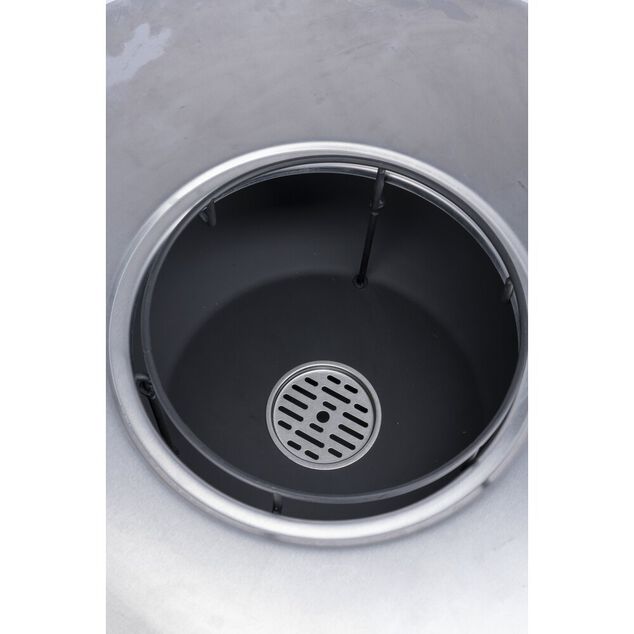 Brasero en acier inox noir M&eacute;rida &Oslash;80xH96cm