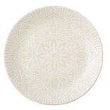 Assiette plate ronde Sahara arabesque c&eacute;ramique beige &Oslash;19,5cm