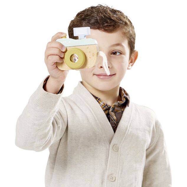 Appareil photo en bois pour enfant 9x9xEp3,5cm