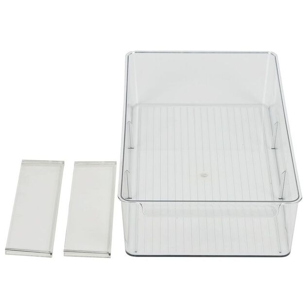 Bac de rangement transparent pour frigo L.36,5x20,5xH8,1cm