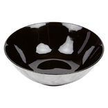 Assiette creuse noir d&eacute;cor marbre gris &Oslash;18cm