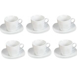 Tasse et sous tasse porcelaine blanc x6