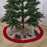 Tour de sapin en jute motif de Noël