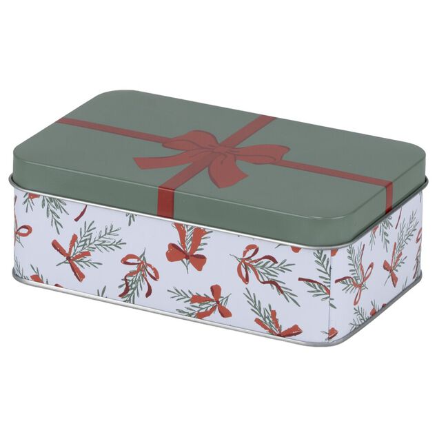 Bo&icirc;te de conservation rectangulaire X3 m&eacute;tal motif No&euml;l