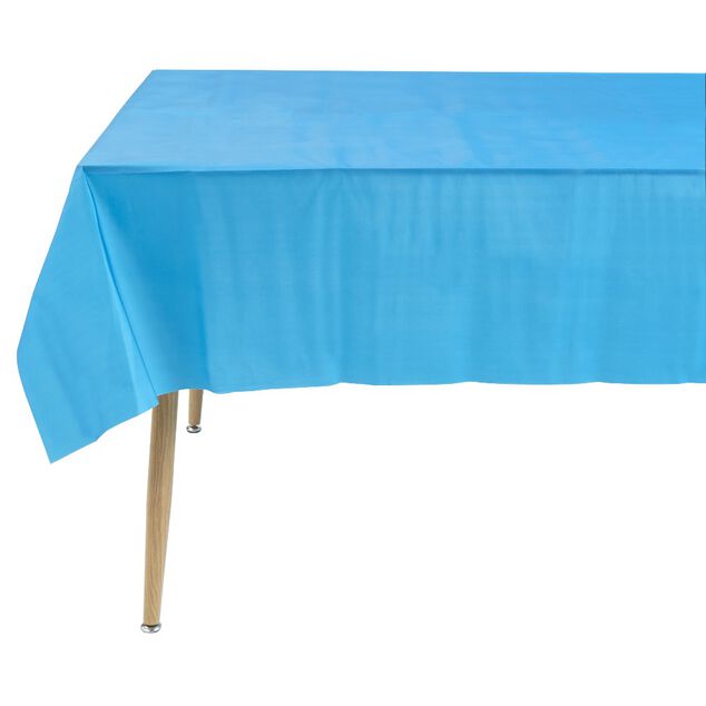 Nappe pli&eacute;e effet satin bleu
