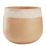Pot rond en terre cuite naturel et blanc &Oslash;38 cm