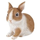 Statue lapin en r&eacute;sine marron naturel