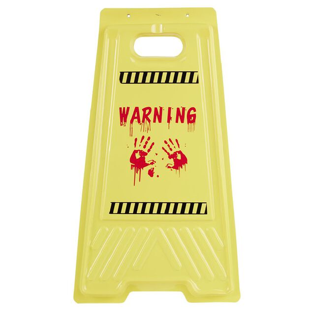 Pancarte de sol alerte zombie rouge et jaune H53cm