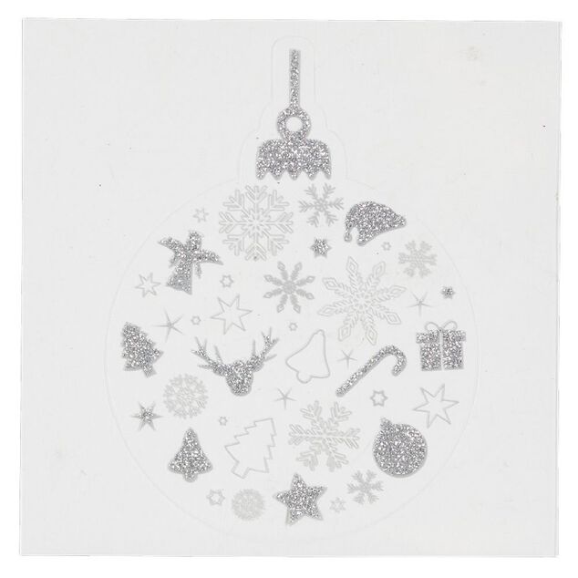 Décoration fenêtre et mur boule de Noël adhésive (6 modèles)