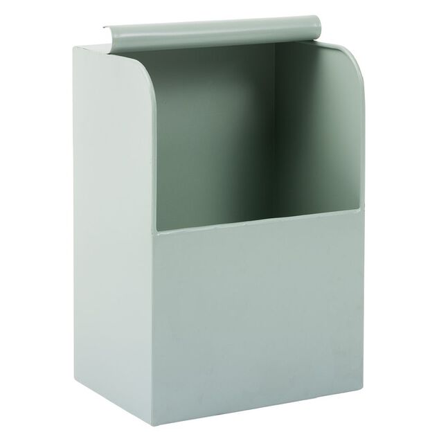 Bac de rangement en m&eacute;tal vert - L17,5 x l25 x H12,5 cm
