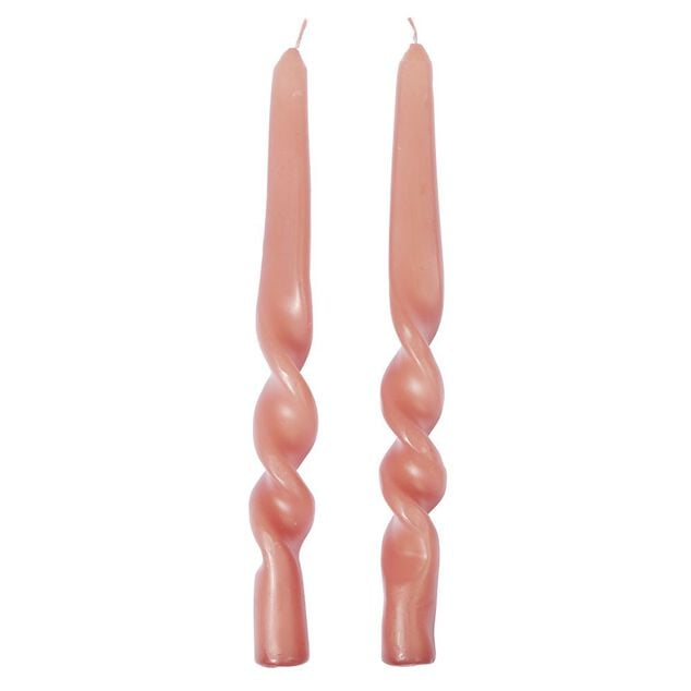 Bougie chandelle torsad&eacute;e x2