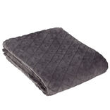 Plaid en flanelle uni gris relief losange