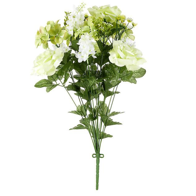 Fleur artificielle piquet rose/hortensia/pivoine blanc et rouge 18 t&ecirc;tes