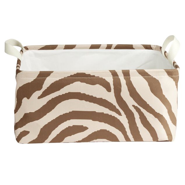 Pani&egrave;re de rangement souple motif animal 40x32xH20cm (2 mod&egrave;les z&egrave;bre ou l&eacute;opard)