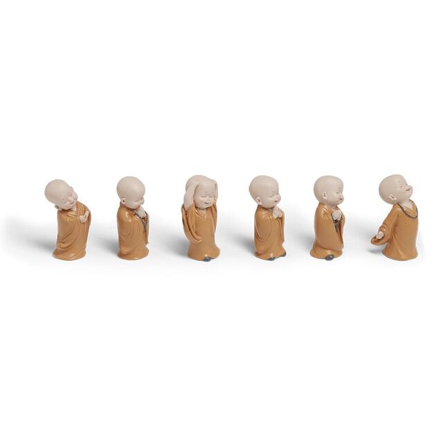 Figurine Bouddha moine polyr&eacute;sine debout - 6 postures