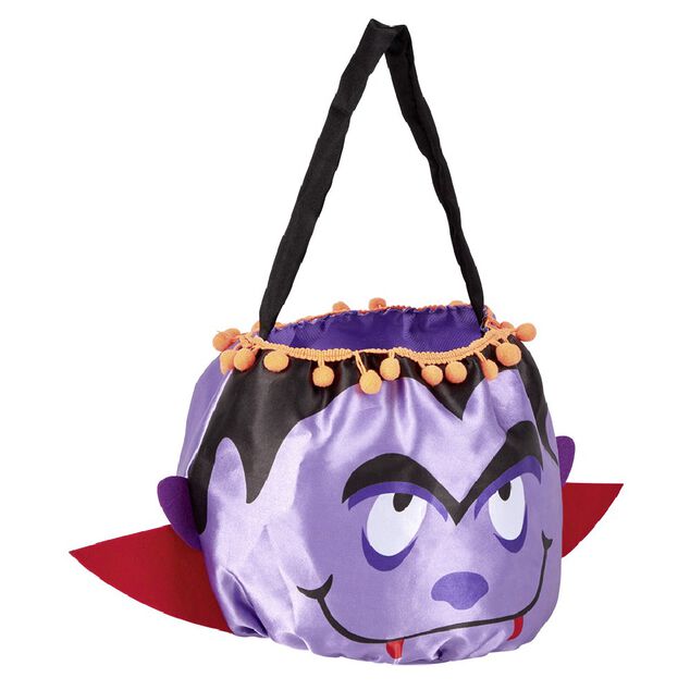 Sac &agrave; bonbons Halloween design vampire violet et rouge