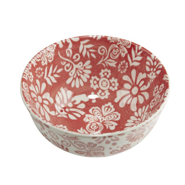 Bol Indie porcelaine motif floral bicolore &Oslash;14xH6,5cm (3 mod&egrave;les)