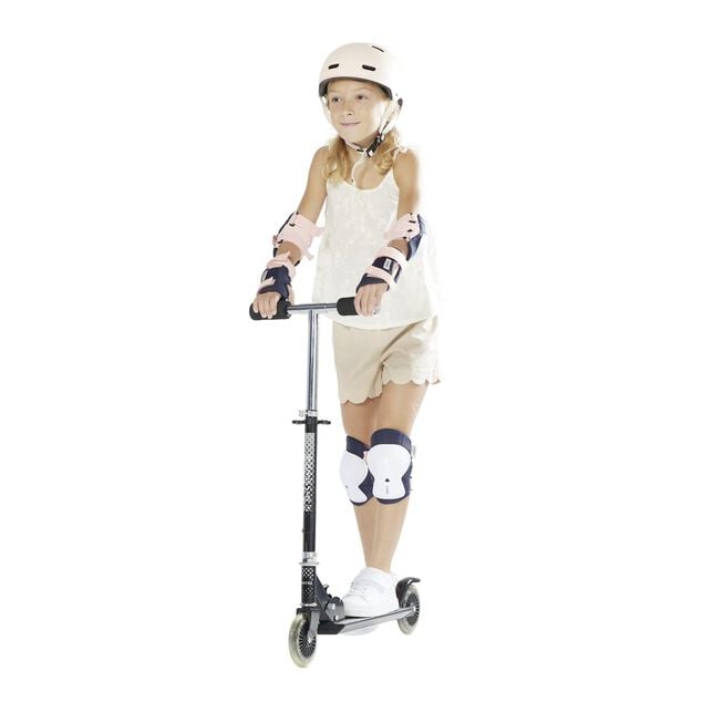 Trottinette enfant m&eacute;tal inscription Scooter pliable L34xH68-75,5cm