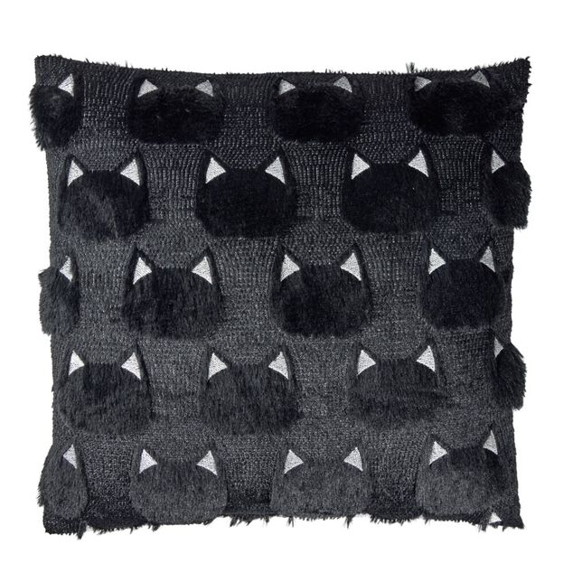Coussin Halloween motif en relief polyester 43x43cm (2 mod&egrave;les)