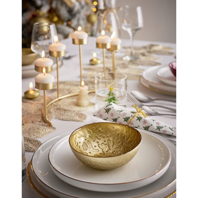 Coupelle en verre 200ml motif branches de sapin &Oslash;12xH4,5cm - 3 coloris