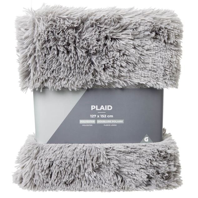 Plaid shaggy doublure polaire 152 x 127 cm