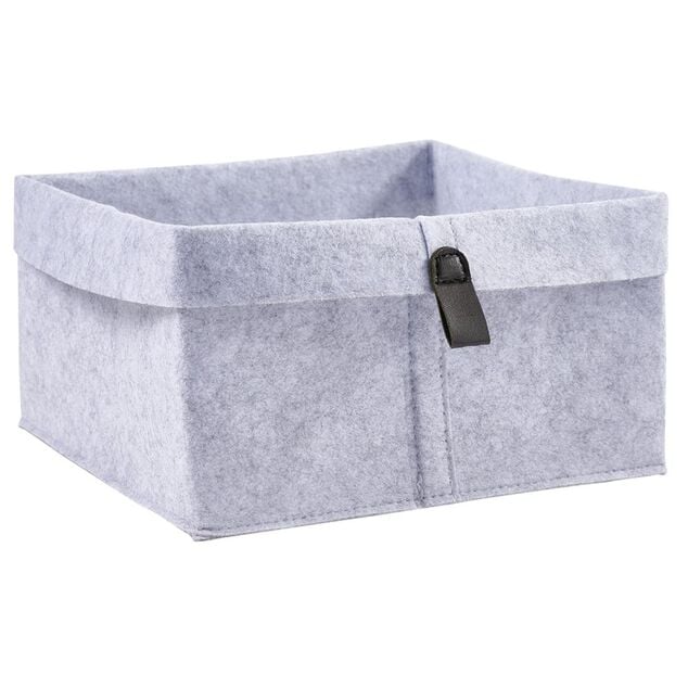Pani&egrave;re de rangement feutrine gris 25x25xH18cm