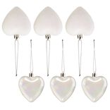 Suspension de Noël Coeur blanc et transparent H7cm X6